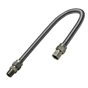 0.5 in. OD x 2.5 ft. Stainless Steel Flexible Gas Connector for Dryer/Water Heater 1/2 in. FIP x MIP Fittings