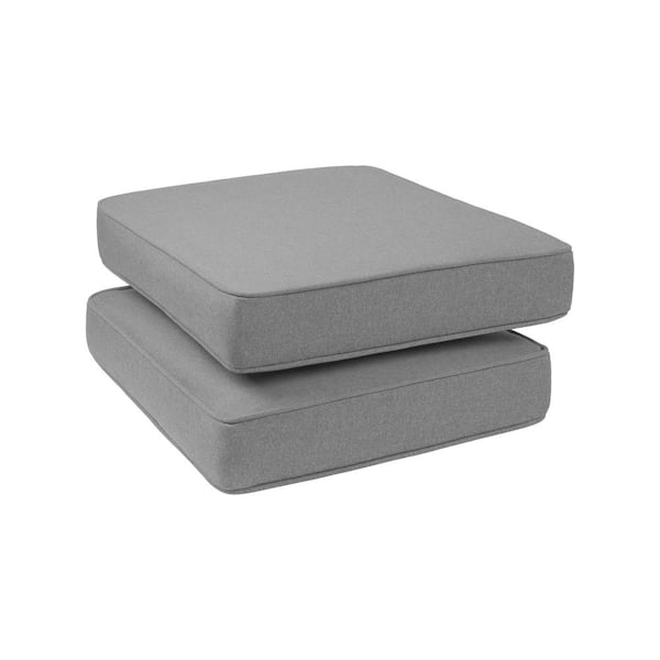 HAVEN WAY 23 in. x 19 in. 1-Piece Universal Outdoor Ottoman Cushion in Medium Gray (2-Pack)