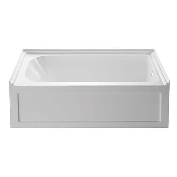 Kingston Brass Oriel 60 in. Acrylic Right Drain Rectangular Alcove Bathtub in White
