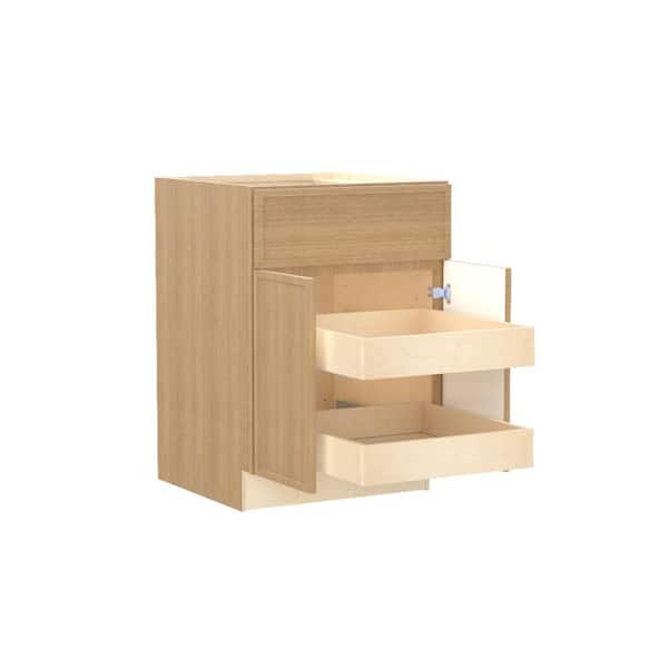 Franklin 30 in. W x 24 in. D x 34.5 in. H Assembled Plywood Base Kitchen Cabinet in Vanguard Oak with 2ROT Soft Close