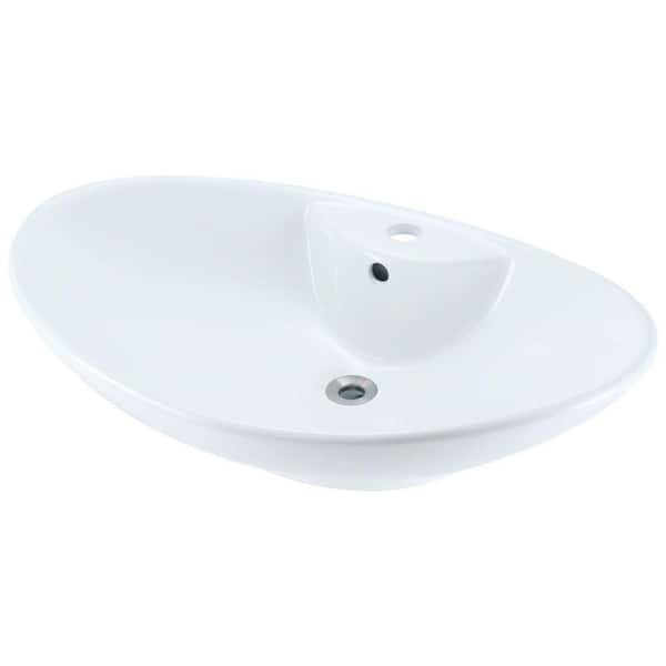 Polaris Sinks Porcelain Vessel Sink In White P2012V-W - The Home Depot