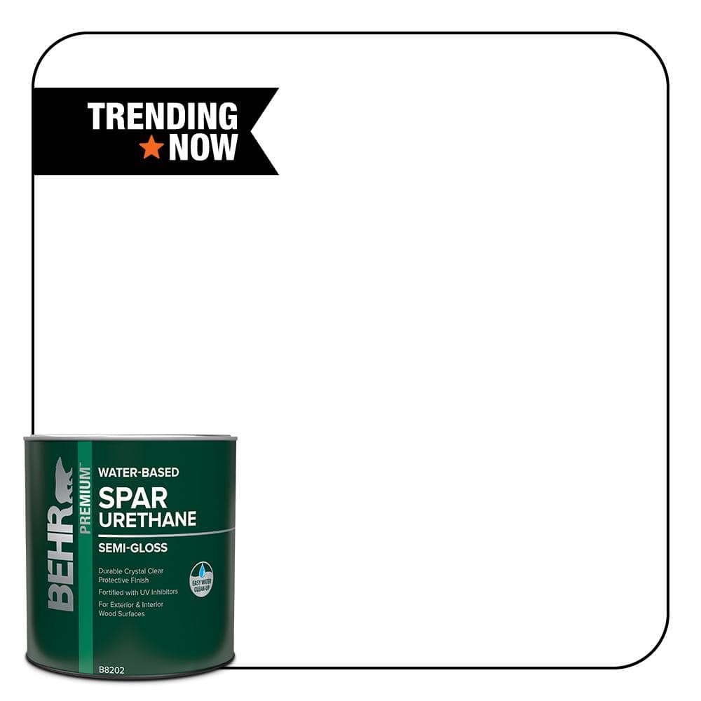 BEHR PREMIUM 1 qt. Semi-Gloss Clear Water-Based Interior/Exterior Spar ...