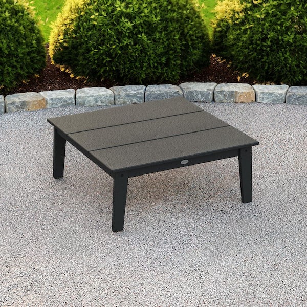 POLYWOOD Grant Park Black Plastic Outdoor Conversation Table
