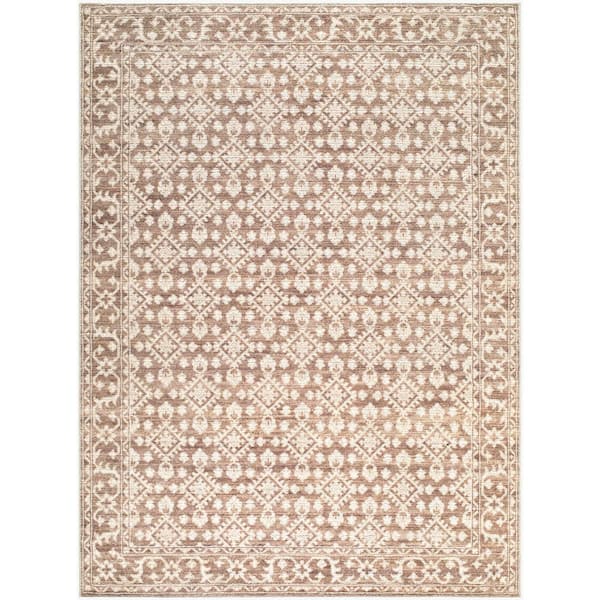 Nabela Noor Home Aram Brown/Oatmeal Traditional Area Rug, 5 ft. 2 in. x 7 ft.