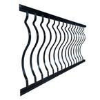 8 ft. x 36 in. Textured Black Aluminum Curved Baluster Straight Railing Kit