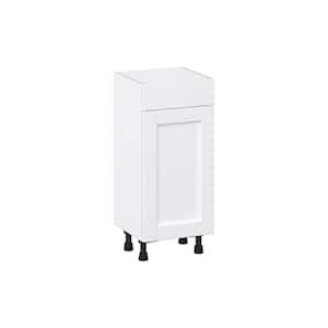 Mancos Bright White Shaker Assembled Shallow Base Kitchen Cabinet with a Drawer (15 in. W x 34.5 in. H x 14 in. D)