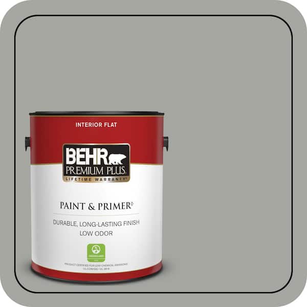BEHR PREMIUM PLUS 1 gal. #PPU24-18 Great Graphite Flat Low Odor Interior Paint & Primer