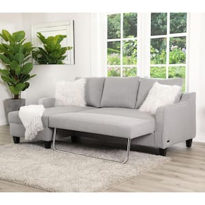 Hailey 82 in. Gray Fabric Twin Size Sofa Bed