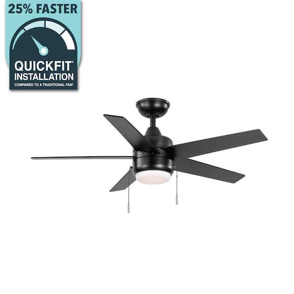 Mena 44 in. LED Indoor/Outdoor Matte Black Ceiling Fan with Light Kit and Reversible Blades Included