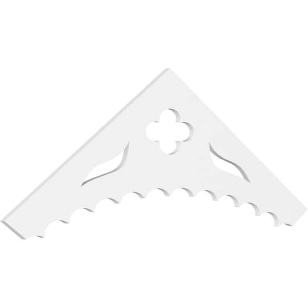 Ekena Millwork 1 in. x 72 in. x 24 in. (8/12) Pitch Wellington Gable Pediment Architectural Grade PVC Moulding