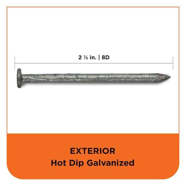 Roofing Nation LLC 2-1/2 in. x 0.131 in. Electro Galvanized Ring Shank Coil  Framing Nails (4,500 per Box) EGRSCN2.5 - The Home Depot