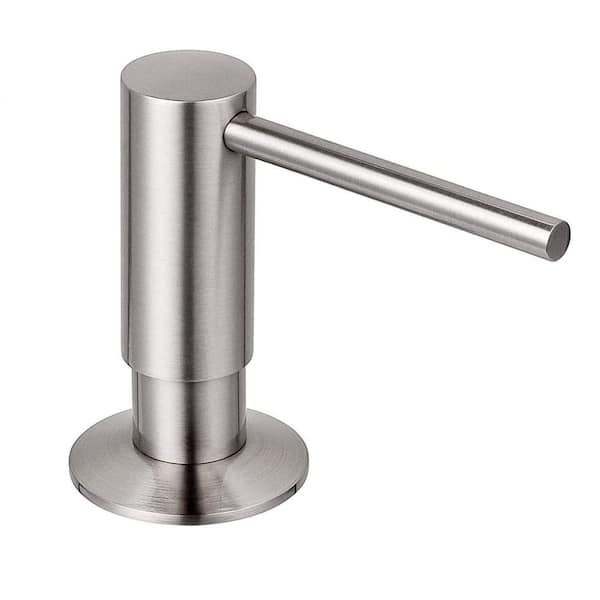 Countertop Kitchen Bathroom Nickel Sink Soap Dispenser with Metal Pump Head Liquid Lotion and 17 oz. Bottle