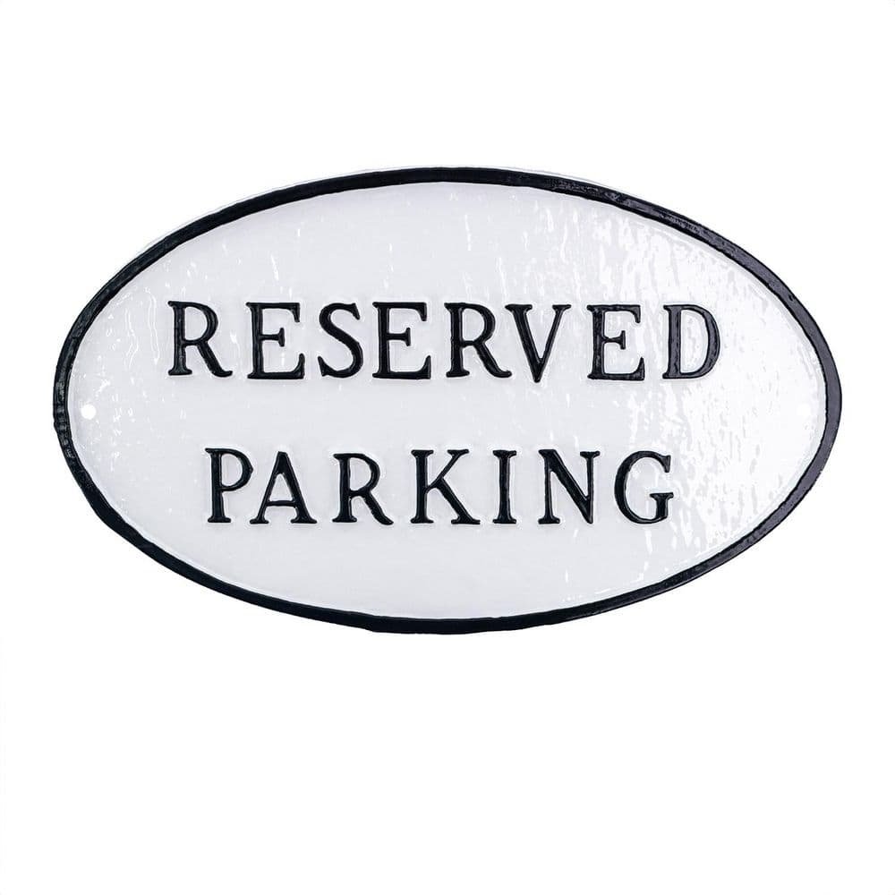 "6"" x 10"" Small Oval Reserved Parking Statement Plaque Sign-White/Black" price history on PriceWatchPro
