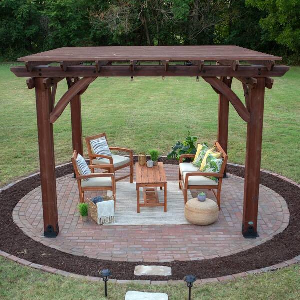 Reviews For Backyard Discovery Sahara 12 Ft X 12 Ft Premium Cedar Pergola 1804517com The Home Depot