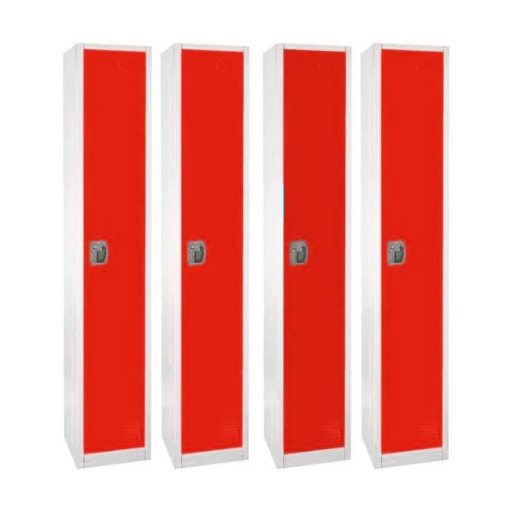 629-Series 72 in. H 1-Tier Steel Key Lock 2-Shelf Storage Locker Free Stand