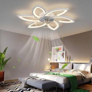 30.7 in. Integrated LED Indoor White Ceiling Fan with Dimmable Lighting, Silent 6-Gear Wind Speed and Remote Control