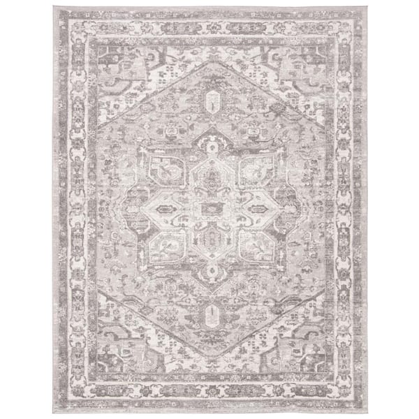 Brentwood 12 ft. x 15 ft. Cream/Gray Oriental Area Rug