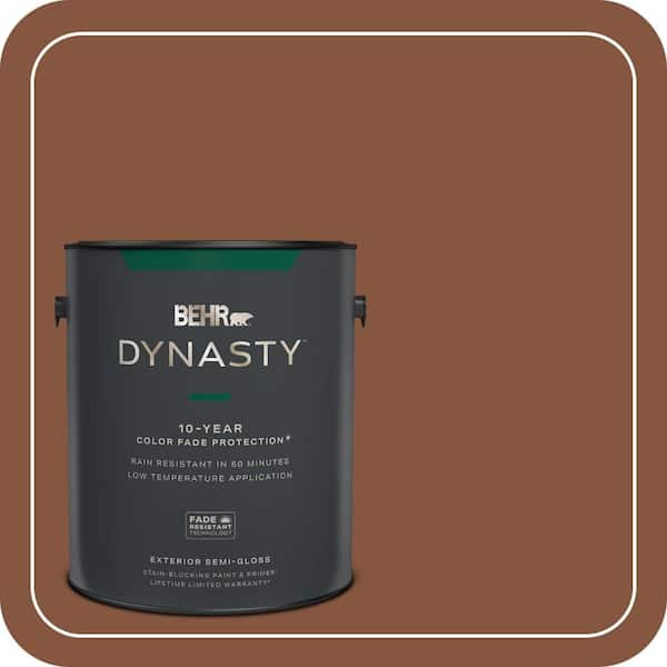 BEHR DYNASTY 1 gal. #230F-7 Florence Brown Semi-Gloss Exterior Stain-Blocking Paint & Primer