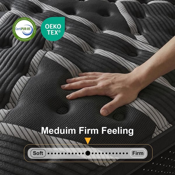 Queen Medium Firm Hybrid Cooling Gel Memory Foam Mattress 14 in. Bed-in-a-Box Mattress with Motion Isolation