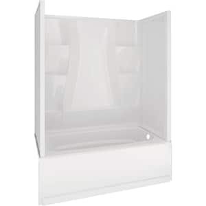 Classic 400 32 in. x 60 in. x 80 in. Standard Fit Bath and Shower Kit with Right-Hand Drain in White