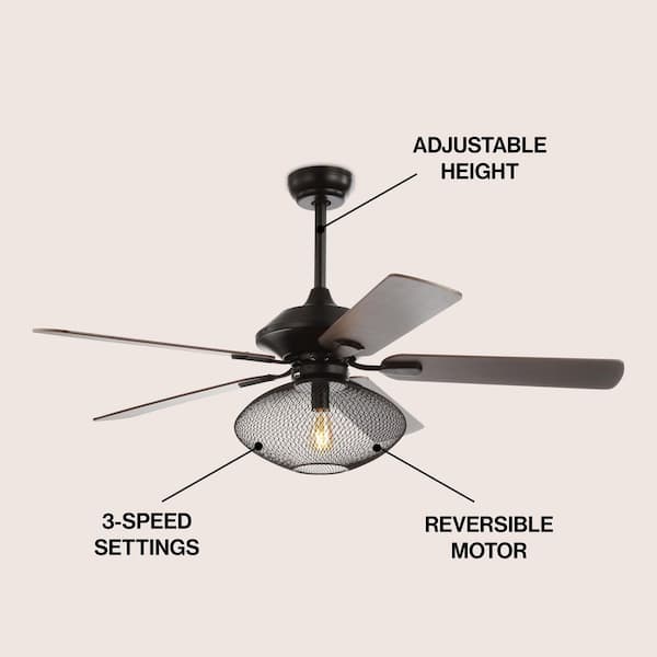 JONATHAN Y Clift 52 in. Oil Rubbed Bronze 1-Light Mid-century LED