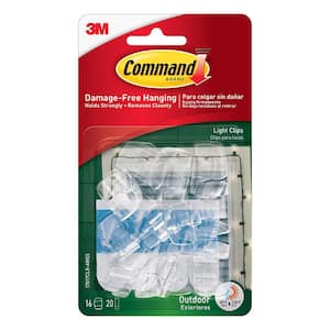 Clear Outdoor Light Clips (16 Clips, 20 Command Strips)