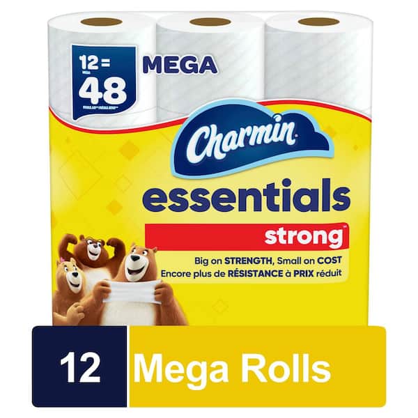 Charmin Essentials Strong Toilet Paper Rolls (12 Mega Rolls)