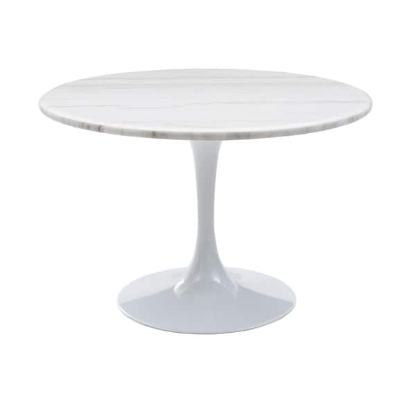Steve Silver Colfax White Marquina Marble Dining Table