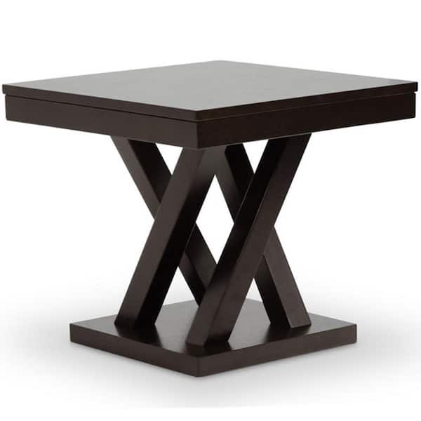 Baxton Studio Everdon Dark Brown End Table