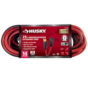 25 ft. 14/3 Medium Duty Indoor/Outdoor Extension Cord, Red/Black