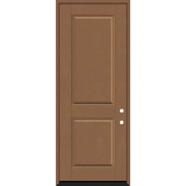 Regency 36 in. x 96 in. 2P Squaretop LHIS Autumn Wheat Stain Fiberglass Prehung Front Door with 4-9/16 Jamb