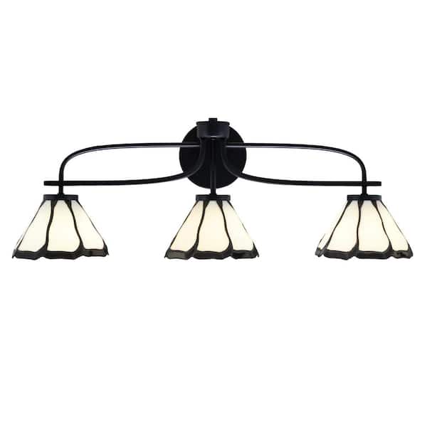 Unbranded Olympia 28.25 in. 3-Light Matte Black Vanity Light