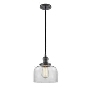 Bell 1 Light Oil Rubbed Bronze Bowl Pendant Light with Clear Glass Shade