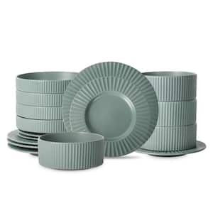Christian Siriano Lusso 16-Piece Dinnerware Set Stoneware, Service for 4, Stone