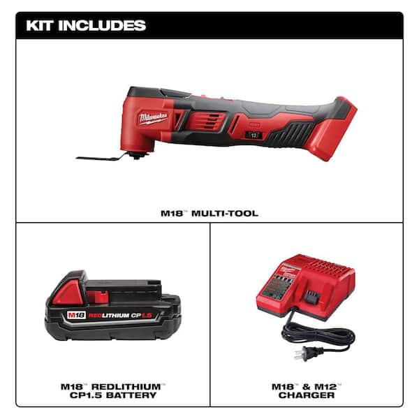 M18 18V Lithium-Ion Cordless Oscillating Multi-Tool Kit with one 1.5 Ah Battery & Charger