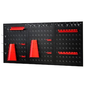 24 in. H x 48 in. W Pegboard Wall Organizer Kit 4 ft.Metal Toolboard W/3 Pegboards & 25 Accessories