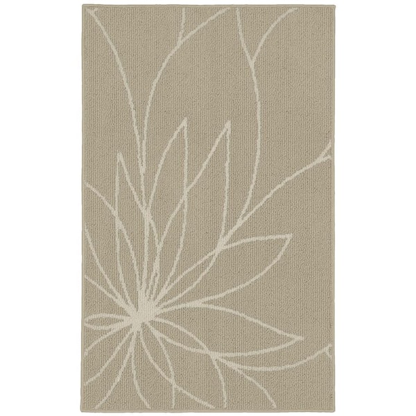 Garland Rug Grand Floral Tan/Ivory 3 ft. x 4 ft. Area Rug