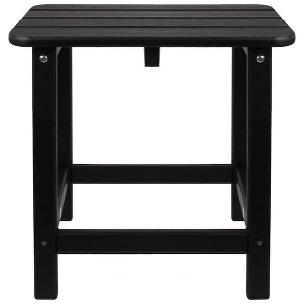 Northlight All Weather Recycled Plastic Outdoor Side Table Black