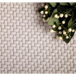 Cream 11.7 in. x 11.8 in. Basketweave Matte Finished Recycled Glass Mosaic Tile (4.79 sq. ft./Case)