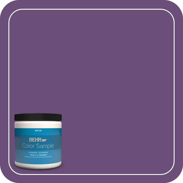 BEHR PREMIUM PLUS 8 oz. #660B-7 Exotic Purple Satin Enamel Interior/Exterior Paint & Primer Color Sample