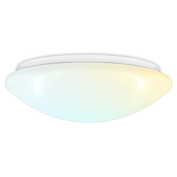 25-Watt 14 in. 5 Color Selectable LED 2700K/3000K/3500K/4000K/5000K Flush Mount Dimmable Fixture 1875 Lumens (1-Pack)