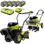 40V HP Brushless 18 in. Battery Powered Rear Tine Tiller and 16 in. Front Tine Tiller with Batteries and Chargers