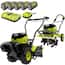 RYOBI 40V HP Brushless 18 in. Battery Powered Rear Tine Tiller & 18V ...