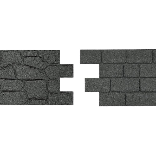 Vigoro 24 in. x 12 in. x 5/8 in. Gray Interlocking Dual-Sided Rubber Paver (9-Pack)