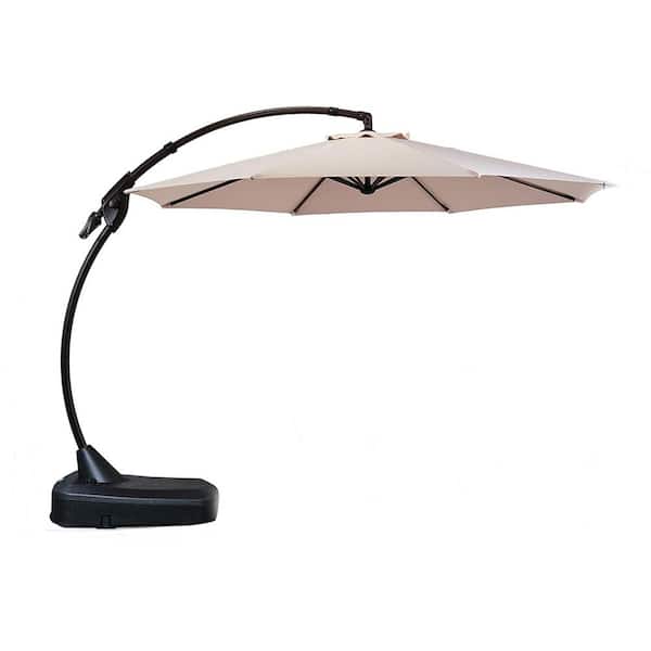Unbranded 12 ft. Aluminum Deluxe Outdoor Cantilever Umbrella With Mobile Base Beige