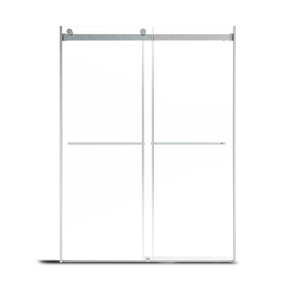 60" W x 76" H Frameless Double Sliding Glass Shower Door