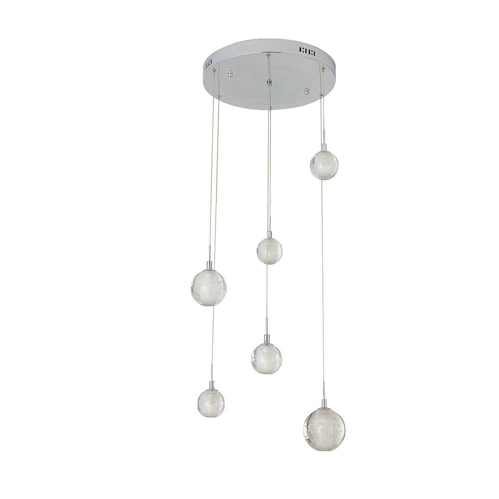 Dayana 6-Light Chrome Hanging Barn Light Chandelier
