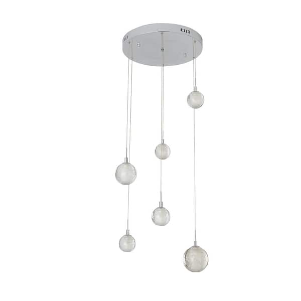 Unbranded Dayana 6-Light Chrome Hanging Barn Light Chandelier