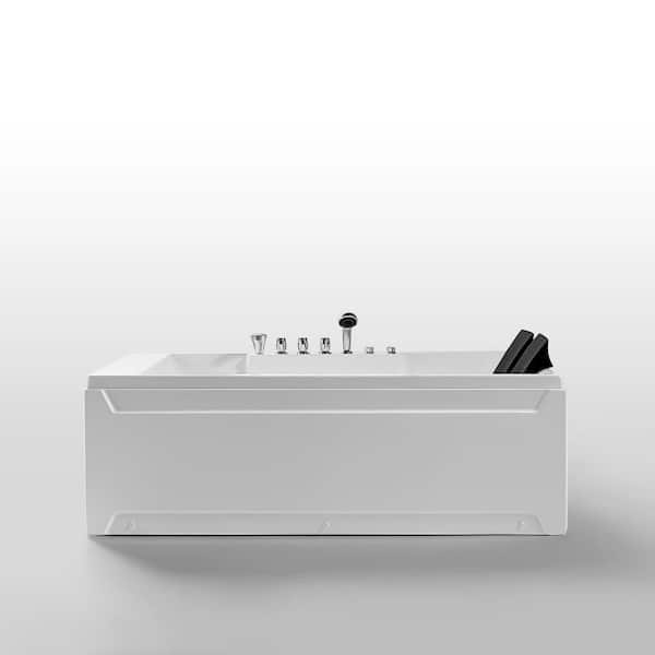 72 X 48 Acrylic Rectangle Whirlpool Bathtub - 10 Water Jets - Led Lights  - Left Side Drain - 3-Side Alcove Install - On Sale - Bed Bath & Beyond -  33466800