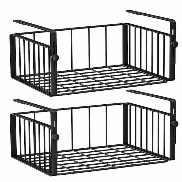 13 in. W x 10 in. D x 4.6 in. H Under Shelf Basket Organizer for Cabinet, Pantry, Kitchen Cupboard, Desk Counter, Black